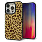iPhone15 Pro 強化ガラス＆TPUスマホケース ガラプリ【1065 ヒョウ柄ベーシックSゴールド】