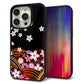 iPhone15 Pro 強化ガラス＆TPUスマホケース ガラプリ【1237 和柄＆筆文字・夜桜の宴】