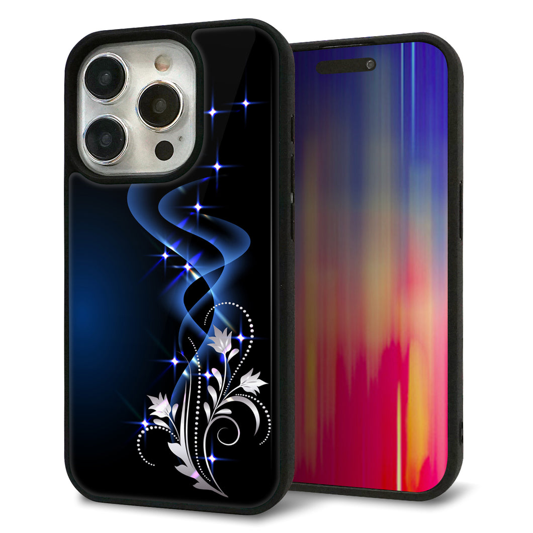 iPhone15 Pro 強化ガラス＆TPUスマホケース ガラプリ【1278 華より昇る流れ】