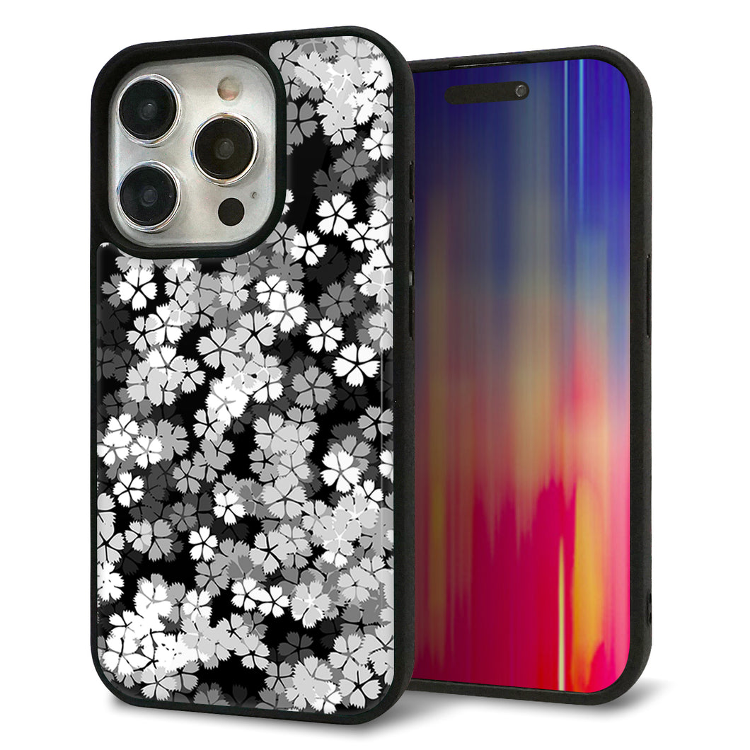 iPhone15 Pro 強化ガラス＆TPUスマホケース ガラプリ【1332 夜桜】