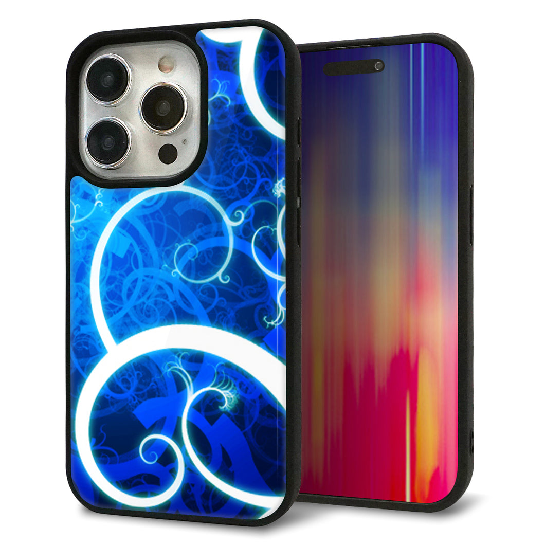 iPhone15 Pro 強化ガラス＆TPUスマホケース ガラプリ【EK850 神秘の草】