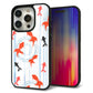 iPhone15 Pro 強化ガラス＆TPUスマホケース ガラプリ【HA210 金魚 水彩ストライプ ブルー】