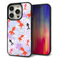 iPhone 15 Pro 強化ガラス＆TPUスマホケース ガラプリ【HA214 金魚 花柄 パープル】