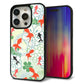 iPhone 15 Pro 強化ガラス＆TPUスマホケース ガラプリ【HA218 金魚 花柄 グリーン】