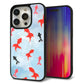 iPhone15 Pro 強化ガラス＆TPUスマホケース ガラプリ【HA226 金魚 水彩 ブルー】