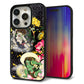 iPhone15 Pro 強化ガラス＆TPUスマホケース ガラプリ【HA239 風神雷神 牡丹】