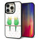 iPhone15 Pro 強化ガラス＆TPUスマホケース ガラプリ【HA271 インコグリーン ドット】