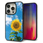 iPhone15 Pro 強化ガラス＆TPUスマホケース ガラプリ【KM877 ヒマワリ】