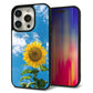 iPhone 15 Pro 強化ガラス＆TPUスマホケース ガラプリ【KM877 ヒマワリ】