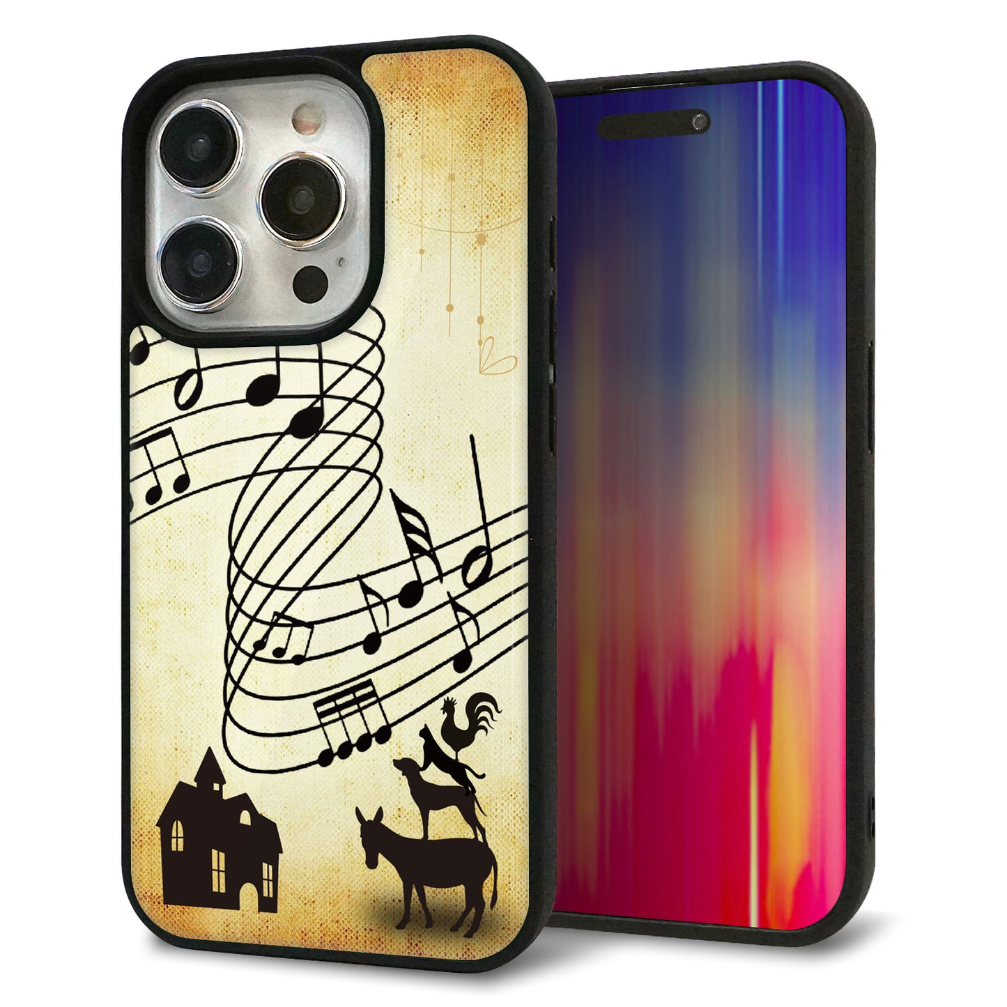 iPhone15 Pro 強化ガラス＆TPUスマホケース ガラプリ【KM880 ブレーメン】