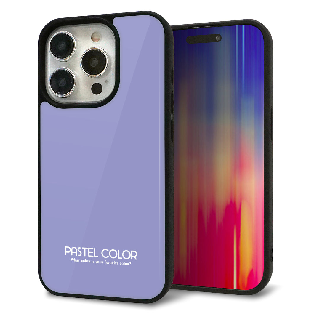 iPhone15 Pro 強化ガラス＆TPUスマホケース ガラプリ【KM900 パステルカラー(パステルブルー)】