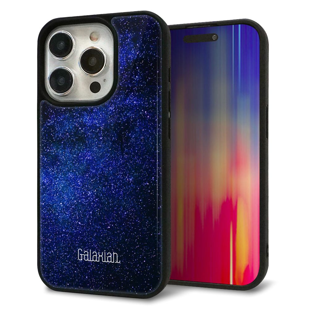 iPhone 15 Pro 強化ガラス＆TPUスマホケース ガラプリ【KM924 Galaxias Blue】