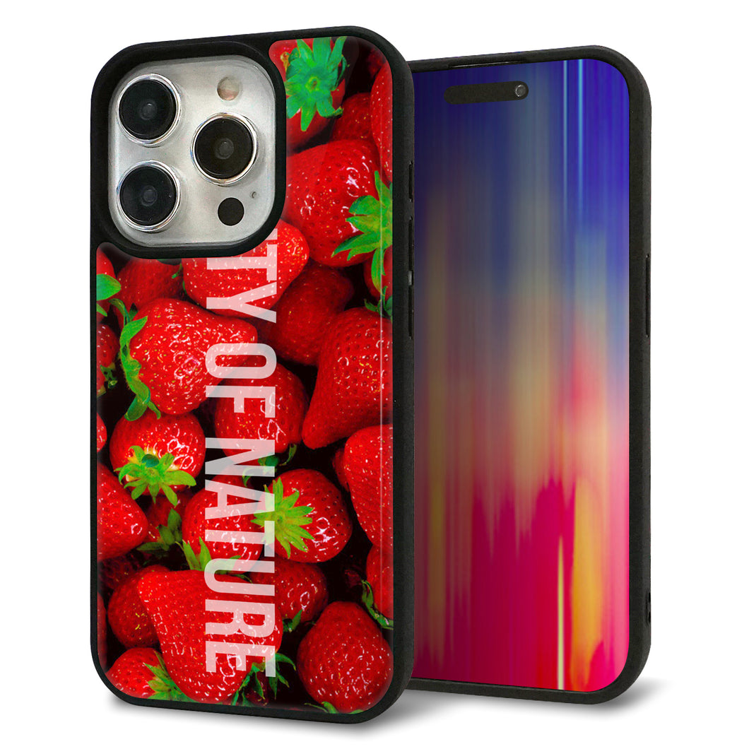 iPhone15 Pro 強化ガラス＆TPUスマホケース ガラプリ【MA881 ストロベリー】