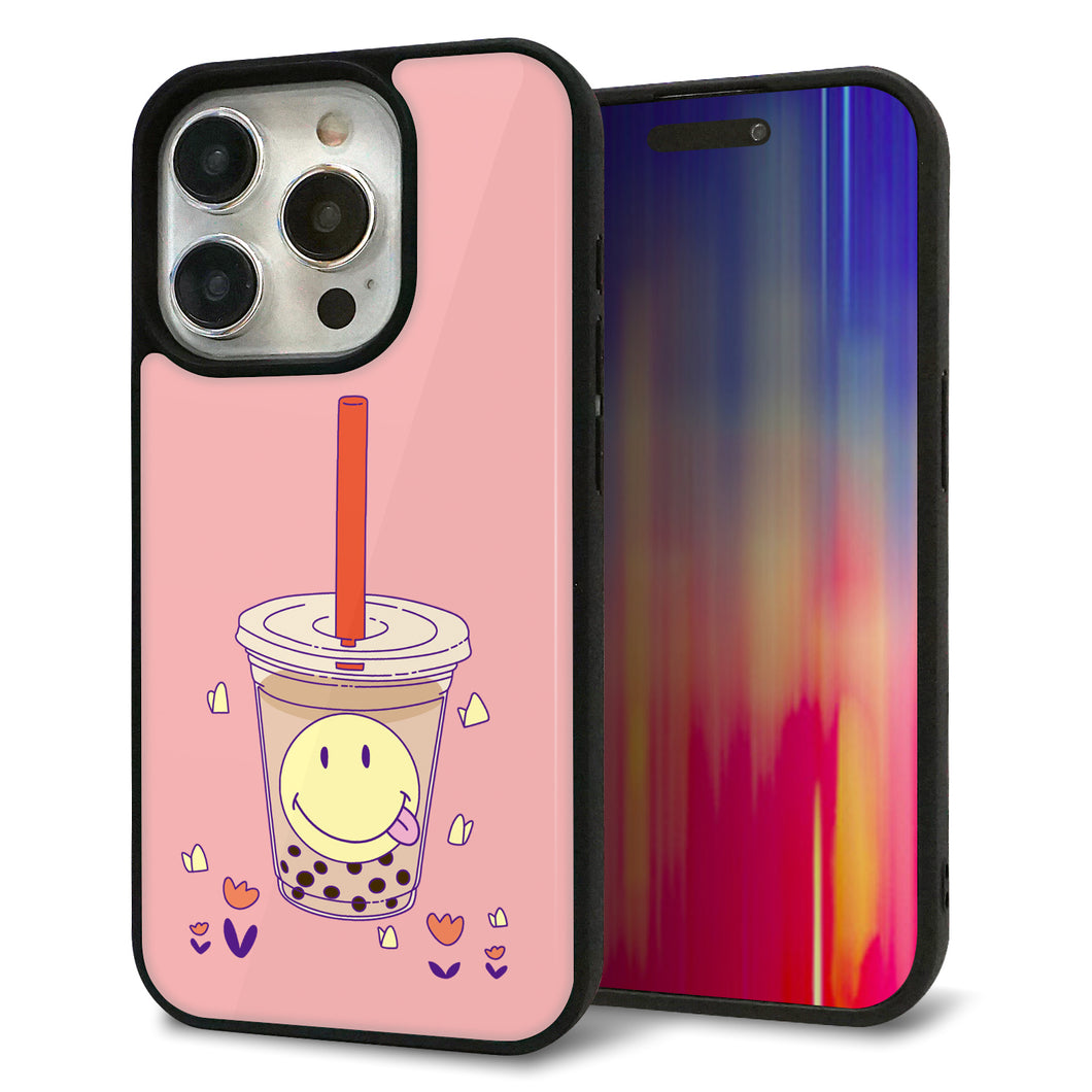 iPhone15 Pro 強化ガラス＆TPUスマホケース ガラプリ【MA903 タピオカ】