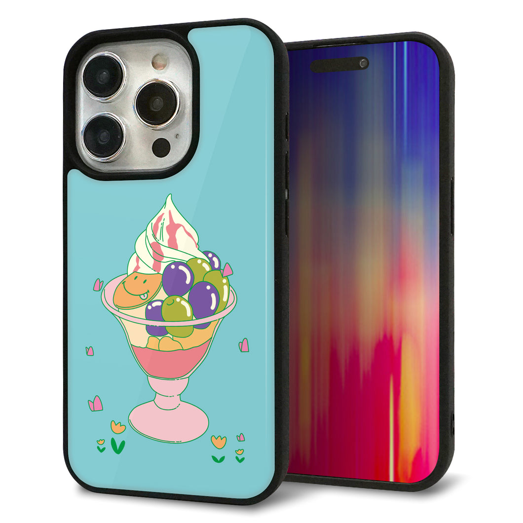 iPhone15 Pro 強化ガラス＆TPUスマホケース ガラプリ【MA905 マスカットパフェ】