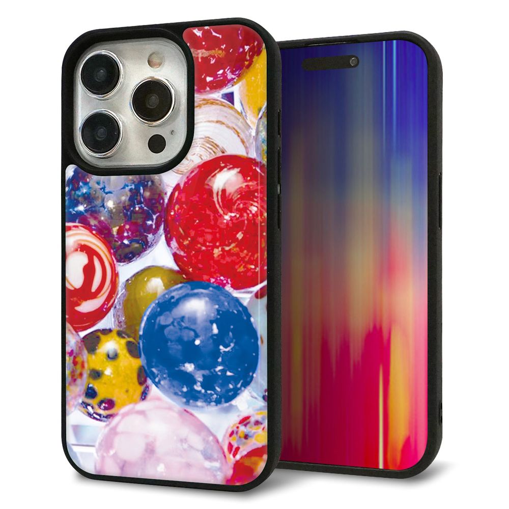 iPhone 15 Pro 強化ガラス＆TPUスマホケース ガラプリ【MA935 ヨーヨー】