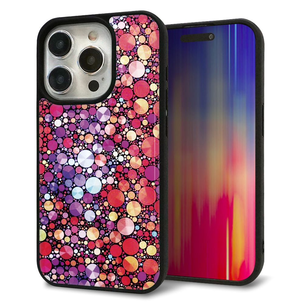 iPhone 15 Pro 強化ガラス＆TPUスマホケース ガラプリ【MA954 パターン柄 B】