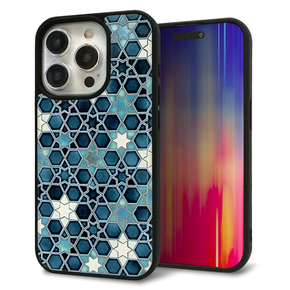 iPhone 15 Pro 強化ガラス＆TPUスマホケース ガラプリ【MA955 パターン柄 C】