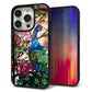 iPhone 15 Pro 強化ガラス＆TPUスマホケース ガラプリ【MA996 ステンドグラス クジャク】