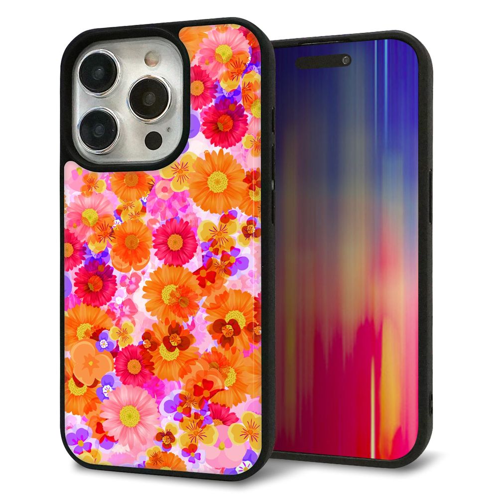iPhone 15 Pro 強化ガラス＆TPUスマホケース ガラプリ【SC869 リバティプリント フルールドパルファン（ピンク）】