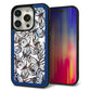 iPhone15 Pro 強化ガラス＆TPUスマホケース ガラプリ【SC906 ガーデンバタフライ ブルー】