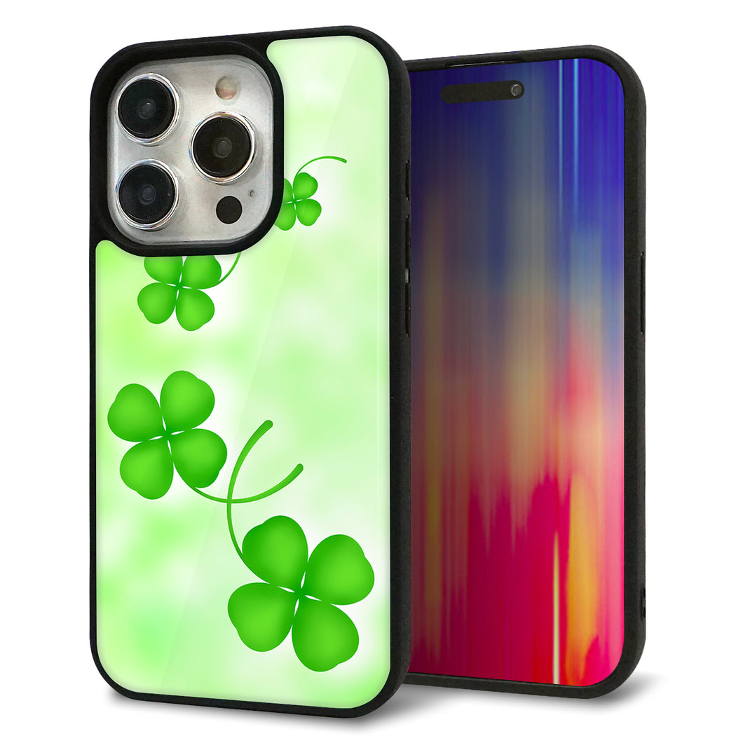 iPhone15 Pro 強化ガラス＆TPUスマホケース ガラプリ【VA819 まいおりる幸運】