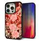 iPhone 15 Pro 強化ガラス＆TPUスマホケース ガラプリ【VA824 魅惑の蝶とピンクのバラ】