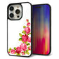 iPhone15 Pro 強化ガラス＆TPUスマホケース ガラプリ【VA825 バラのフレーム(白)】