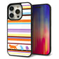 iPhone15 Pro 強化ガラス＆TPUスマホケース ガラプリ【YA887 ストライプネコ01】