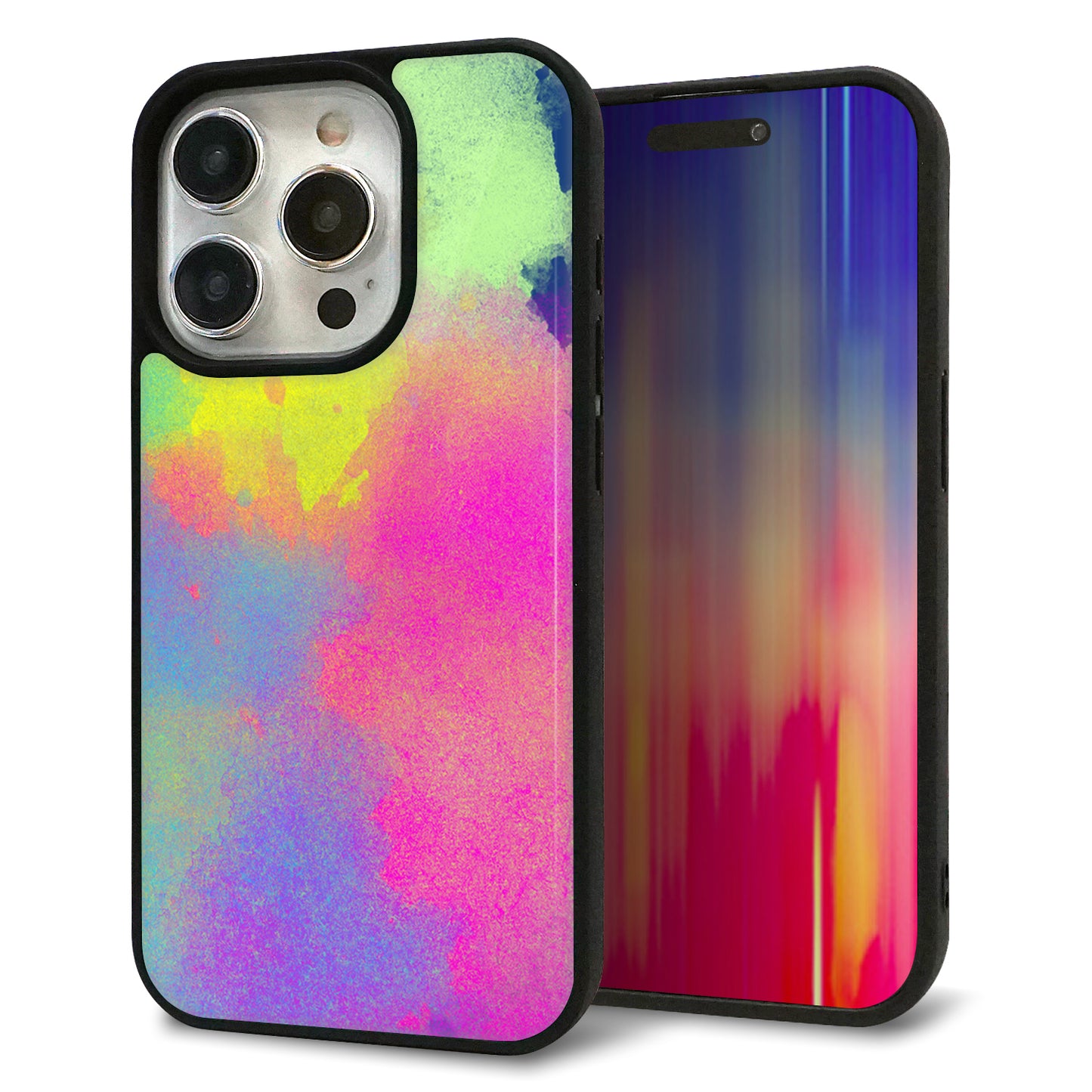 iPhone15 Pro 強化ガラス＆TPUスマホケース ガラプリ【YJ294 デザイン色彩】