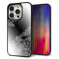 iPhone15 Pro 強化ガラス＆TPUスマホケース ガラプリ【YJ340 モノトーン 雪の結晶 】
