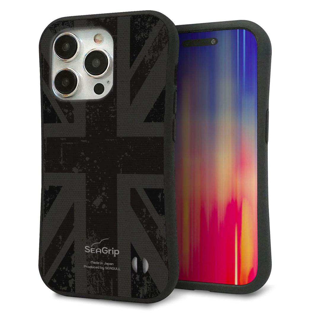 iPhone15 Pro スマホケース 「SEA Grip」 グリップケース Sライン 【505 ユニオンジャック ダーク】 UV印刷