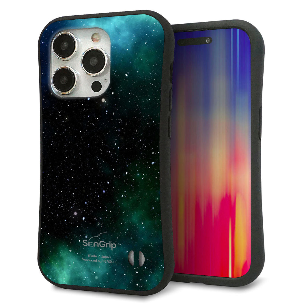 iPhone15 Pro スマホケース 「SEA Grip」 グリップケース Sライン 【KM927 Galaxias Green】 UV印刷