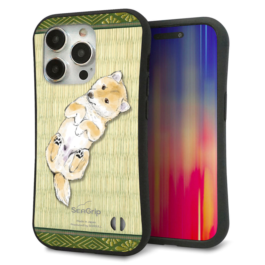 iPhone15 Pro スマホケース 「SEA Grip」 グリップケース Sライン 【TA002 柴 畳】 UV印刷