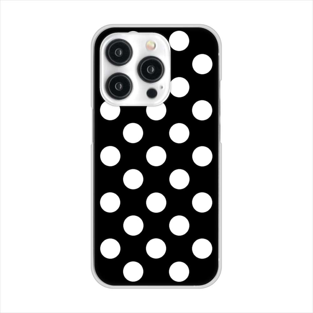 iPhone15 Pro 高画質仕上げ 背面印刷 ハードケースシンプル柄（水玉）