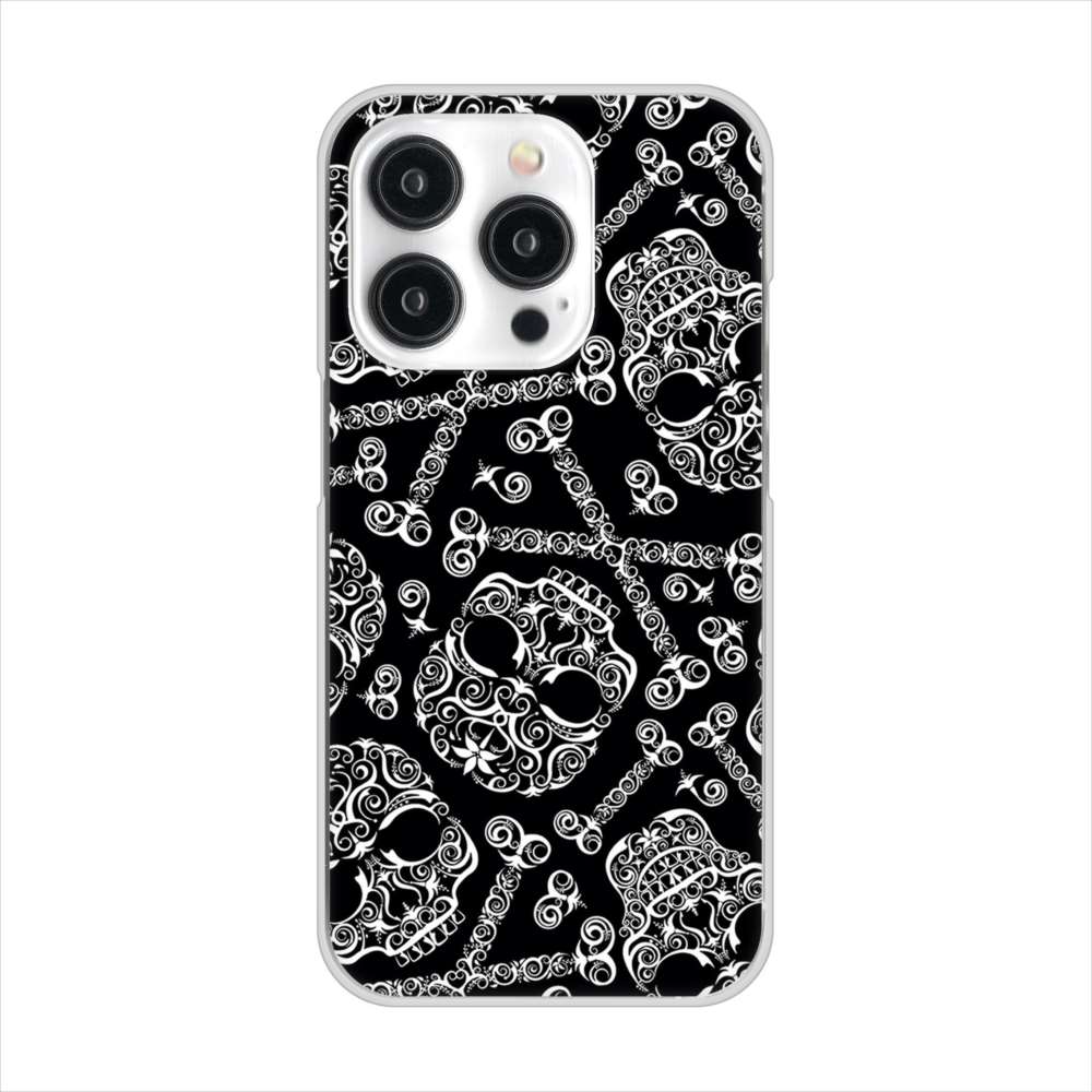 iPhone15 Pro 高画質仕上げ 背面印刷 ハードケース 【363 ドクロの刺青】