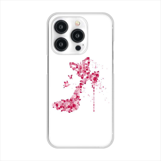 iPhone15 Pro 高画質仕上げ 背面印刷 ハードケース 【387 薔薇のハイヒール】