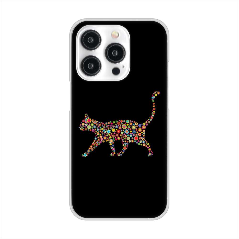 iPhone15 Pro 高画質仕上げ 背面印刷 ハードケース 【406 カラフルキャット】