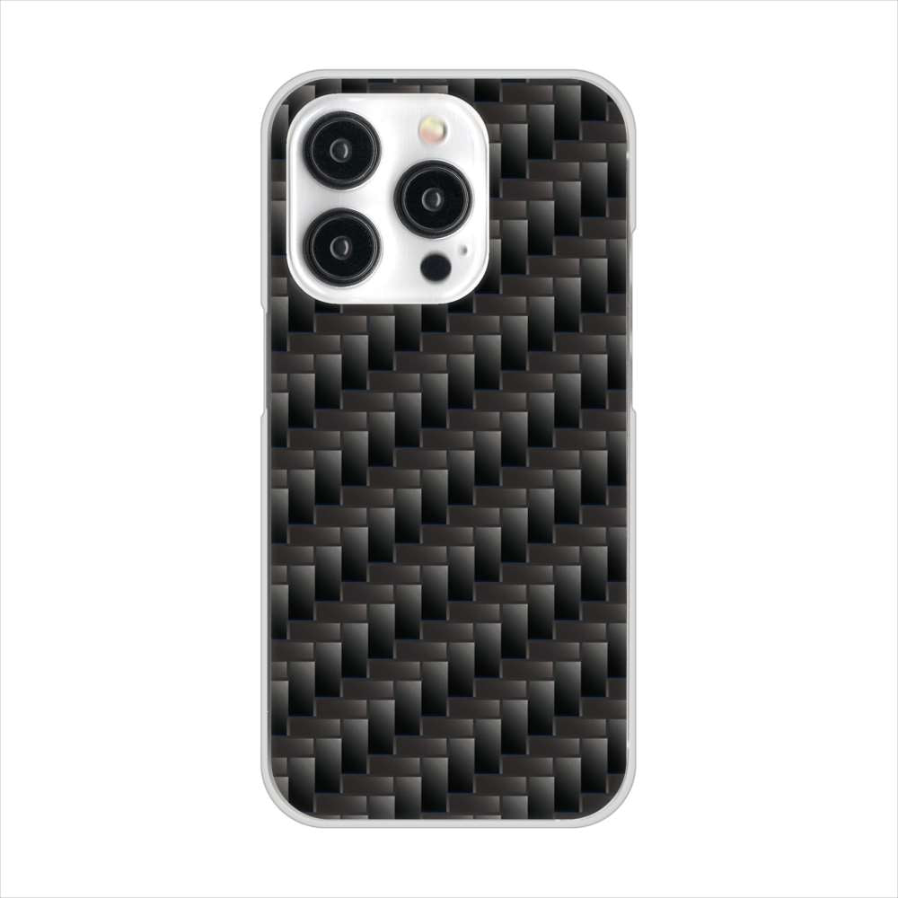 iPhone15 Pro 高画質仕上げ 背面印刷 ハードケース 【461 カーボン】