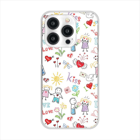 iPhone15 Pro 高画質仕上げ 背面印刷 ハードケースカップル＆ファミリー