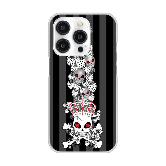 iPhone15 Pro 高画質仕上げ 背面印刷 ハードケースむかいあぐる 苺骸骨王冠蔦