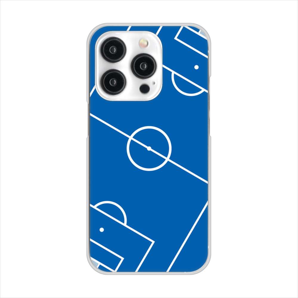 iPhone15 Pro 高画質仕上げ 背面印刷 ハードケース 【IB922 SOCCER_ピッチ】