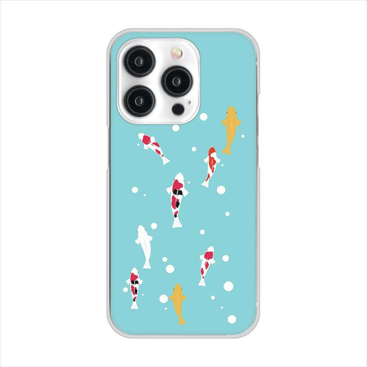 iPhone15 Pro 高画質仕上げ 背面印刷 ハードケース 【KG800 コイの遊泳】