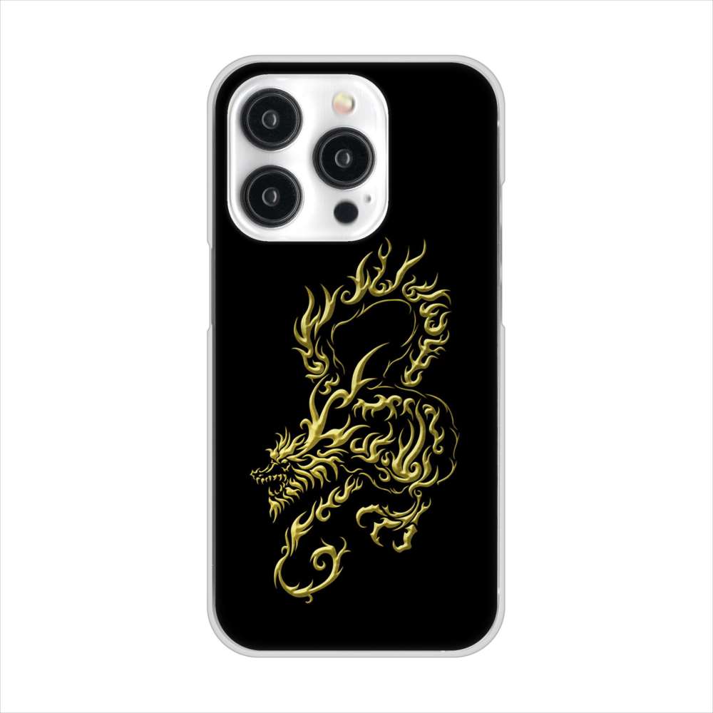iPhone15 Pro 高画質仕上げ 背面印刷 ハードケース 【VA831 闇と龍】