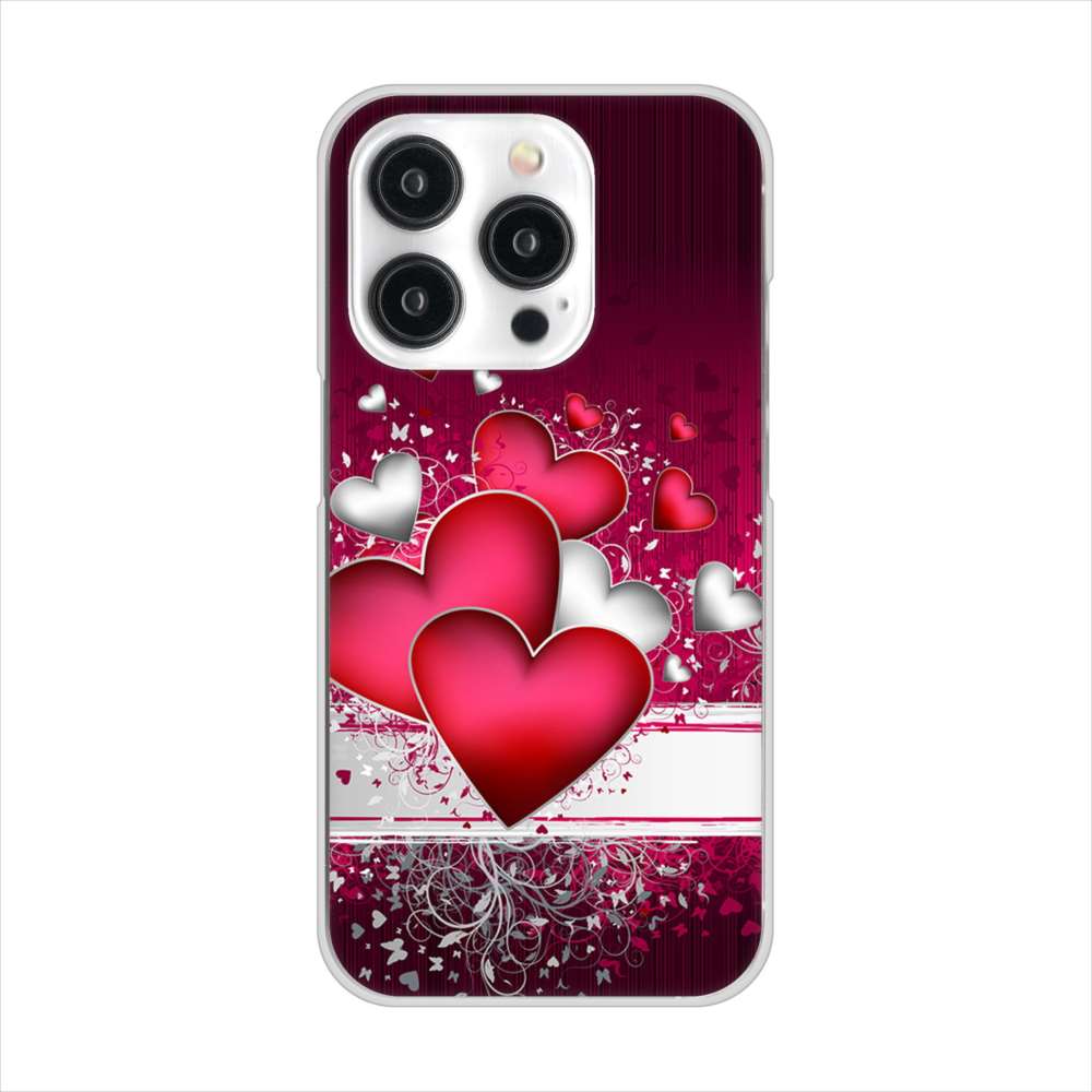 iPhone15 Pro 高画質仕上げ 背面印刷 ハードケース 【VA835 ハートの息吹】