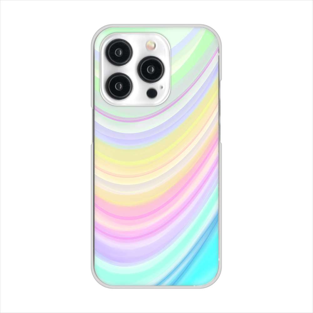 iPhone15 Pro 高画質仕上げ 背面印刷 ハードケースレインボー