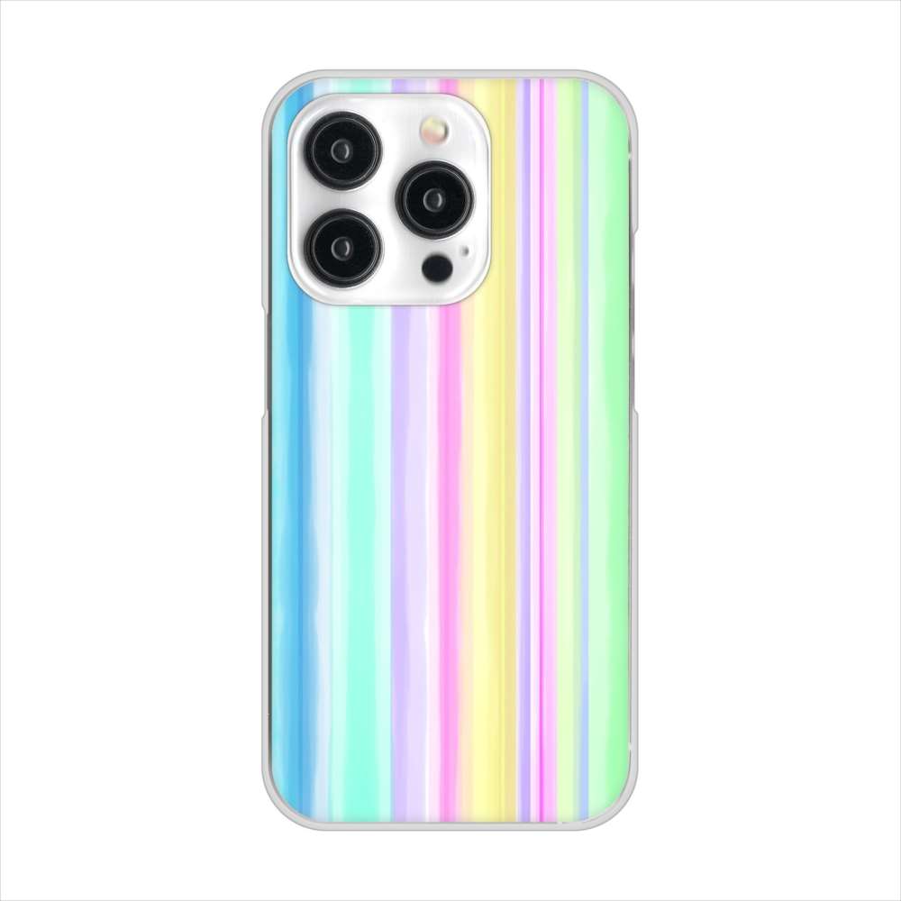 iPhone15 Pro 高画質仕上げ 背面印刷 ハードケースレインボー