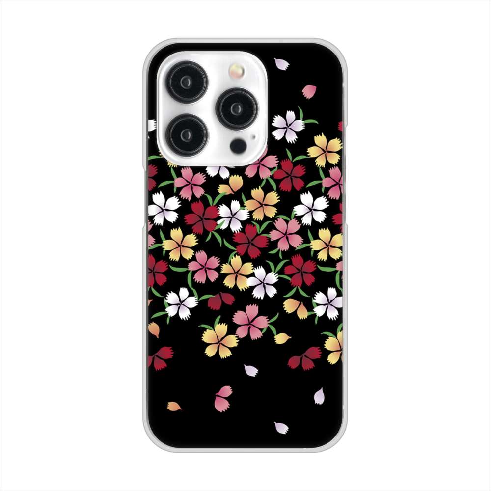 iPhone15 Pro 高画質仕上げ 背面印刷 ハードケース和花柄