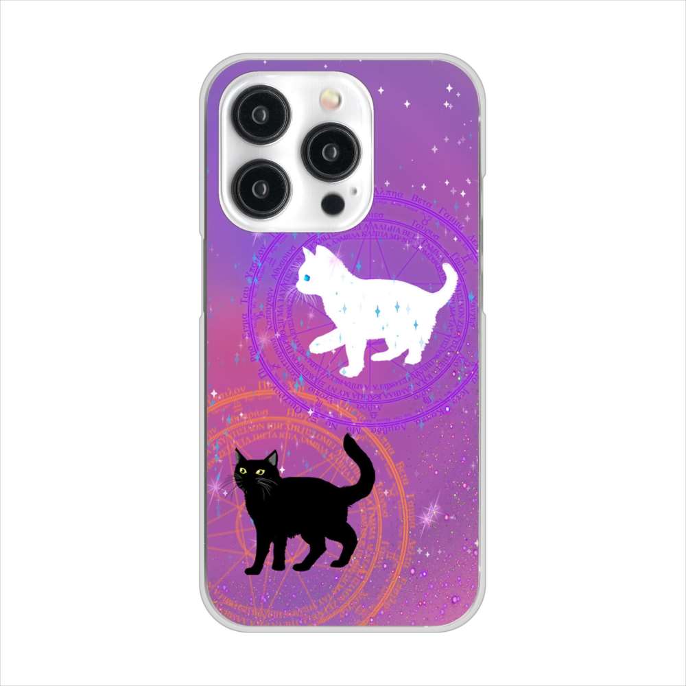 iPhone15 Pro 高画質仕上げ 背面印刷 ハードケース魔法陣猫