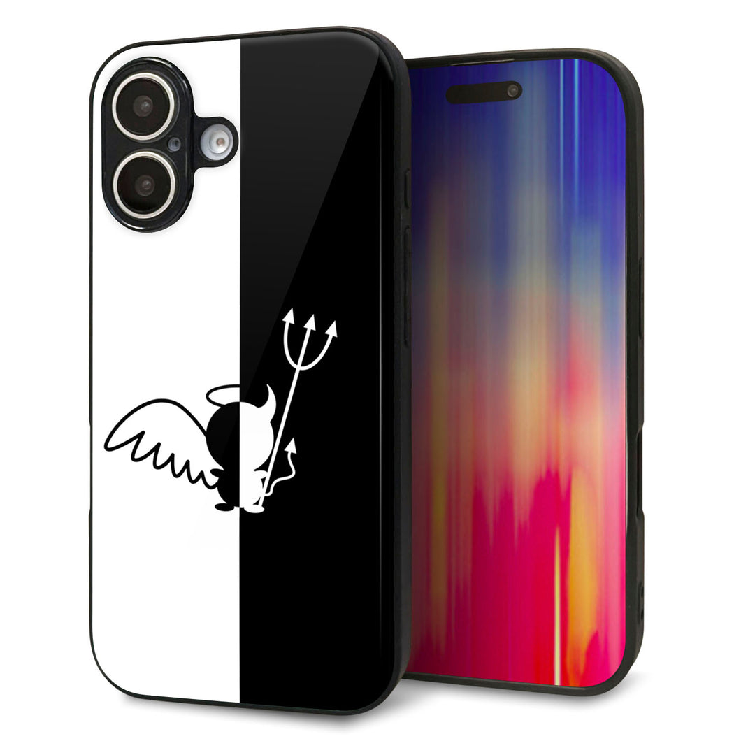 iPhone16 強化ガラス＆TPUスマホケース ガラプリ【027 ハーフデビット】
